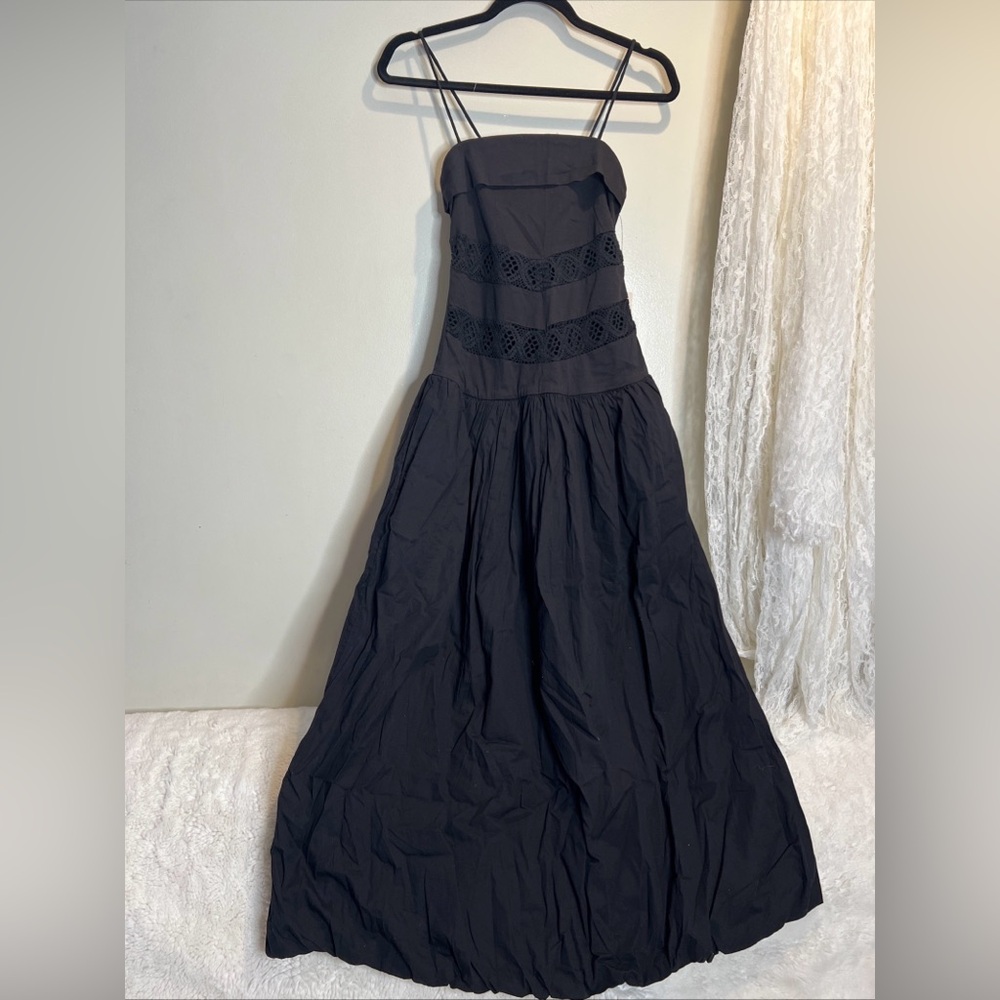 Free People Starheart Crochet Inset Waist Bubble Hem Midi Dress - Picture 4 of 7